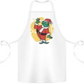 A Christmas Frog Dressed as Santa Claus Cotton Apron 100% Organic White