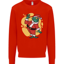 A Christmas Frog Dressed as Santa Claus Kids Sweatshirt Jumper Bright Red