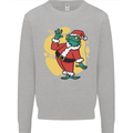 A Christmas Frog Dressed as Santa Claus Kids Sweatshirt Jumper Sports Grey