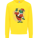 A Christmas Frog Dressed as Santa Claus Kids Sweatshirt Jumper Yellow