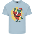 A Christmas Frog Dressed as Santa Claus Kids T-Shirt Childrens Light Blue