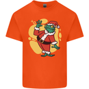 A Christmas Frog Dressed as Santa Claus Kids T-Shirt Childrens Orange