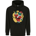 A Christmas Frog Dressed as Santa Claus Mens 80% Cotton Hoodie Black