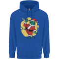 A Christmas Frog Dressed as Santa Claus Mens 80% Cotton Hoodie Royal Blue