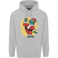 A Christmas Frog Dressed as Santa Claus Mens 80% Cotton Hoodie Sports Grey