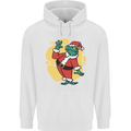 A Christmas Frog Dressed as Santa Claus Mens 80% Cotton Hoodie White