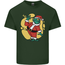 A Christmas Frog Dressed as Santa Claus Mens Cotton T-Shirt Tee Top Forest Green