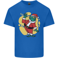 A Christmas Frog Dressed as Santa Claus Mens Cotton T-Shirt Tee Top Royal Blue