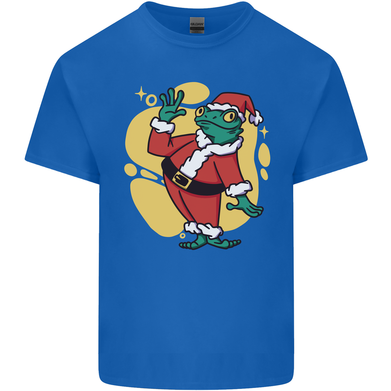 A Christmas Frog Dressed as Santa Claus Mens Cotton T-Shirt Tee Top Royal Blue