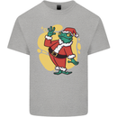 A Christmas Frog Dressed as Santa Claus Mens Cotton T-Shirt Tee Top Sports Grey