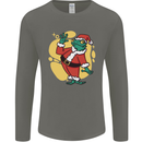 A Christmas Frog Dressed as Santa Claus Mens Long Sleeve T-Shirt Charcoal