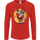 A Christmas Frog Dressed as Santa Claus Mens Long Sleeve T-Shirt Red
