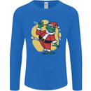 A Christmas Frog Dressed as Santa Claus Mens Long Sleeve T-Shirt Royal Blue