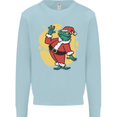 A Christmas Frog Dressed as Santa Claus Mens Sweatshirt Jumper Light Blue