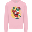 A Christmas Frog Dressed as Santa Claus Mens Sweatshirt Jumper Light Pink