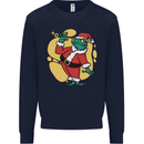 A Christmas Frog Dressed as Santa Claus Mens Sweatshirt Jumper Navy Blue