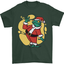 A Christmas Frog Dressed as Santa Claus Mens T-Shirt 100% Cotton Forest Green
