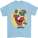 A Christmas Frog Dressed as Santa Claus Mens T-Shirt 100% Cotton Light Blue