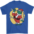 A Christmas Frog Dressed as Santa Claus Mens T-Shirt 100% Cotton Royal Blue