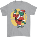 A Christmas Frog Dressed as Santa Claus Mens T-Shirt 100% Cotton Sports Grey