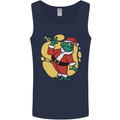 A Christmas Frog Dressed as Santa Claus Mens Vest Tank Top Navy Blue