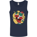 A Christmas Frog Dressed as Santa Claus Mens Vest Tank Top Navy Blue