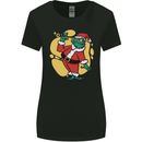 A Christmas Frog Dressed as Santa Claus Womens Wider Cut T-Shirt Black