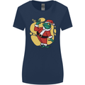 A Christmas Frog Dressed as Santa Claus Womens Wider Cut T-Shirt Navy Blue