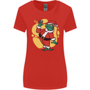A Christmas Frog Dressed as Santa Claus Womens Wider Cut T-Shirt Red