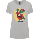 A Christmas Frog Dressed as Santa Claus Womens Wider Cut T-Shirt Sports Grey