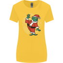 A Christmas Frog Dressed as Santa Claus Womens Wider Cut T-Shirt Yellow