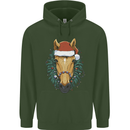 A Christmas Horse Equestrian Childrens Kids Hoodie Forest Green