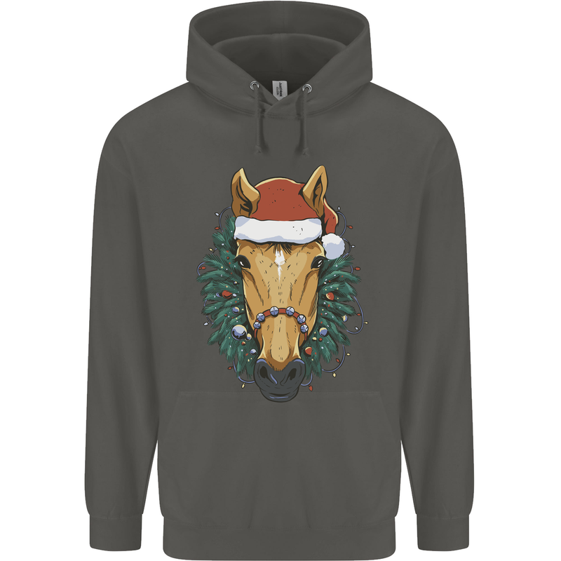 A Christmas Horse Equestrian Childrens Kids Hoodie Storm Grey