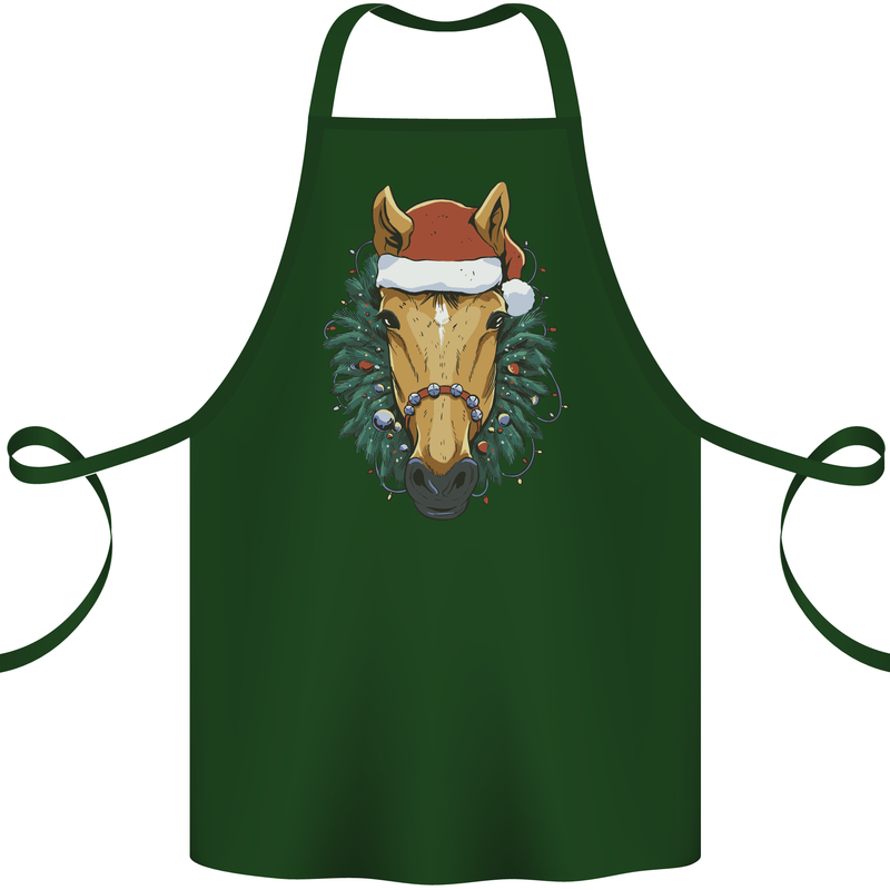 A Christmas Horse Equestrian Cotton Apron 100% Organic Forest Green