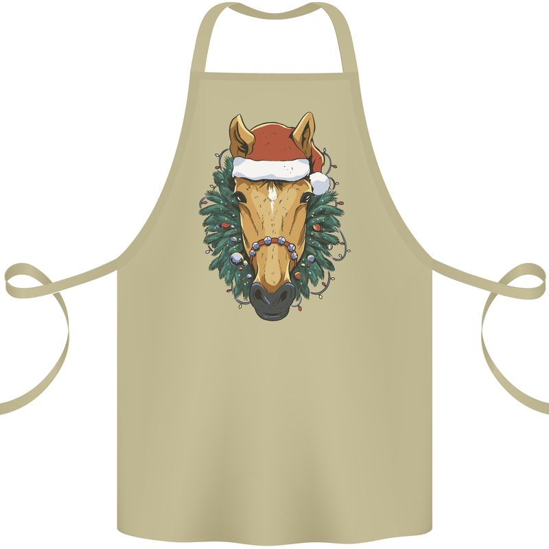 A Christmas Horse Equestrian Cotton Apron 100% Organic Khaki