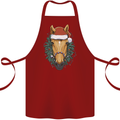 A Christmas Horse Equestrian Cotton Apron 100% Organic Maroon