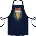 A Christmas Horse Equestrian Cotton Apron 100% Organic Navy Blue