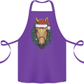 A Christmas Horse Equestrian Cotton Apron 100% Organic Purple