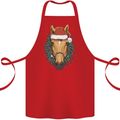 A Christmas Horse Equestrian Cotton Apron 100% Organic Red