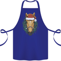 A Christmas Horse Equestrian Cotton Apron 100% Organic Royal Blue