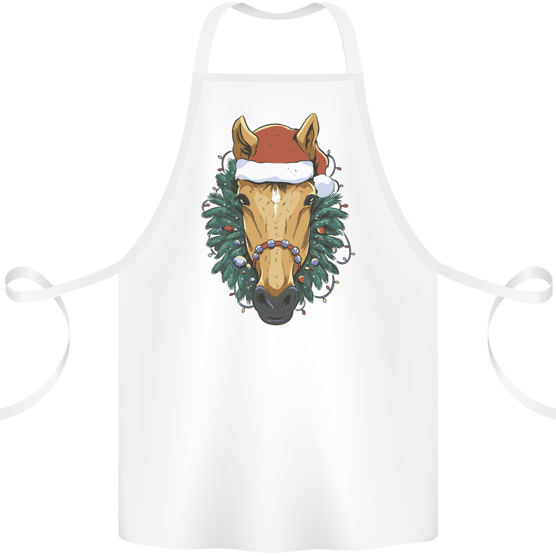 A Christmas Horse Equestrian Cotton Apron 100% Organic White