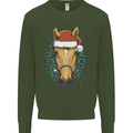 A Christmas Horse Equestrian Kids Sweatshirt Jumper Forest Green