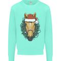 A Christmas Horse Equestrian Kids Sweatshirt Jumper Peppermint