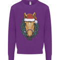 A Christmas Horse Equestrian Kids Sweatshirt Jumper Purple