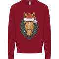 A Christmas Horse Equestrian Kids Sweatshirt Jumper Red