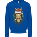 A Christmas Horse Equestrian Kids Sweatshirt Jumper Royal Blue