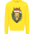 A Christmas Horse Equestrian Kids Sweatshirt Jumper Yellow