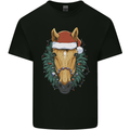 A Christmas Horse Equestrian Kids T-Shirt Childrens Black