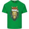 A Christmas Horse Equestrian Kids T-Shirt Childrens Irish Green