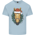 A Christmas Horse Equestrian Kids T-Shirt Childrens Light Blue